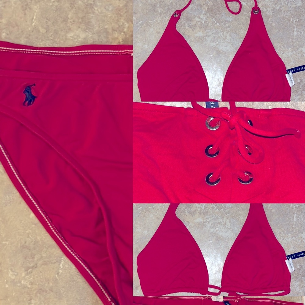 Ralph Lauren Two Piece Bikini  Grommets Swimsuit